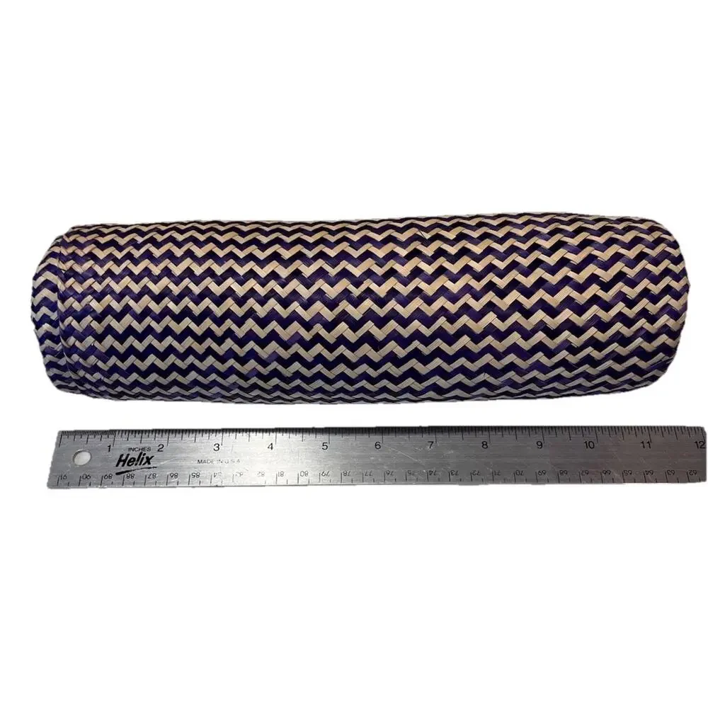 Handwoven Palm Leaf Chevron Wine Bottle‎ Case ~ 2-Piece Gift Basket Holder